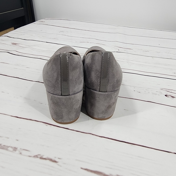 Margaux The Heel Suede Steel Gray Pumps Block Heels 7.5 - Picture 4 of 9